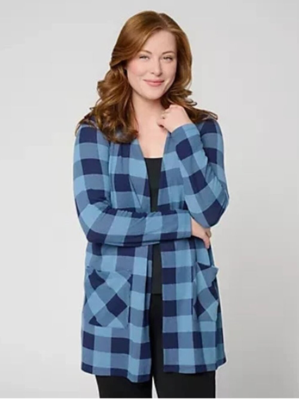 Denim Co Heavenly Jersey Open Frnt Cardigan-Denim Blue/Navy-Petite Large-A731321